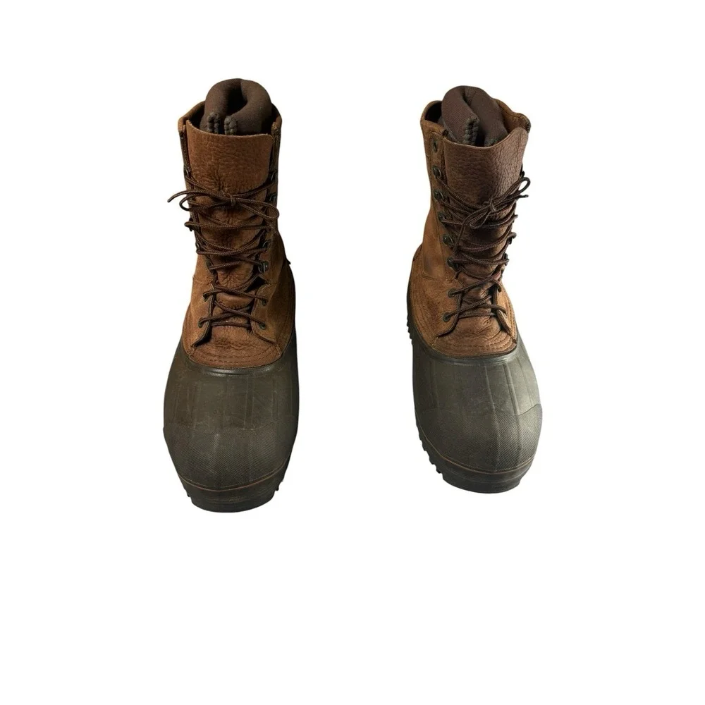 LACROSSE Men's 11 Brown Insulated Pac Hunting Boots USA Leather Rubber Winter